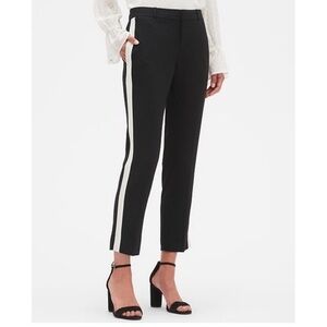 Banana Republic Factory Black Avery Side Stripe Tailored Ankle Pants Size 0
